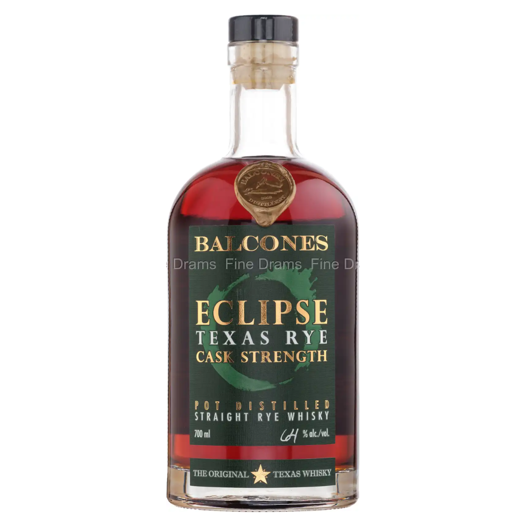 Balcones Eclipse Texas Rye Whisky Bottle in the white background