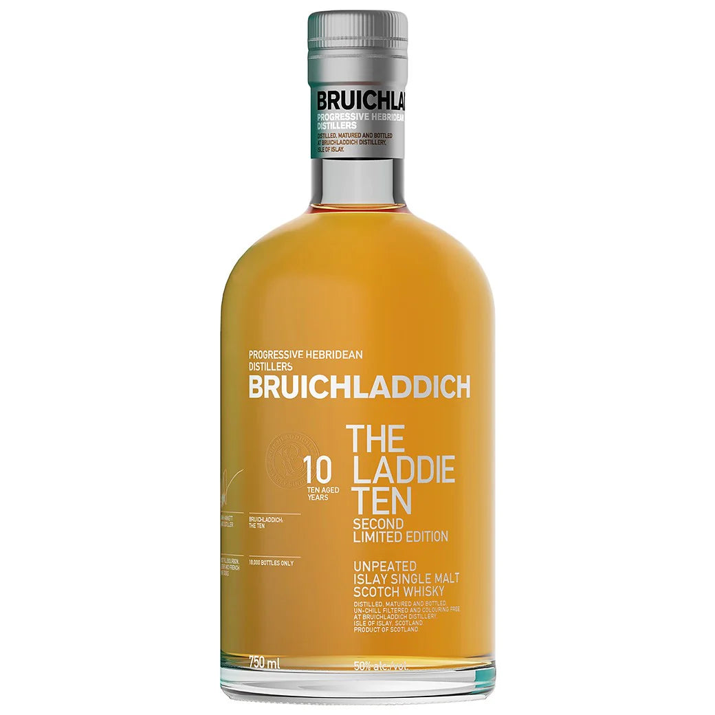 Bruichladdich The Laddie 10 2nd Ltd Edition bottle in the white background