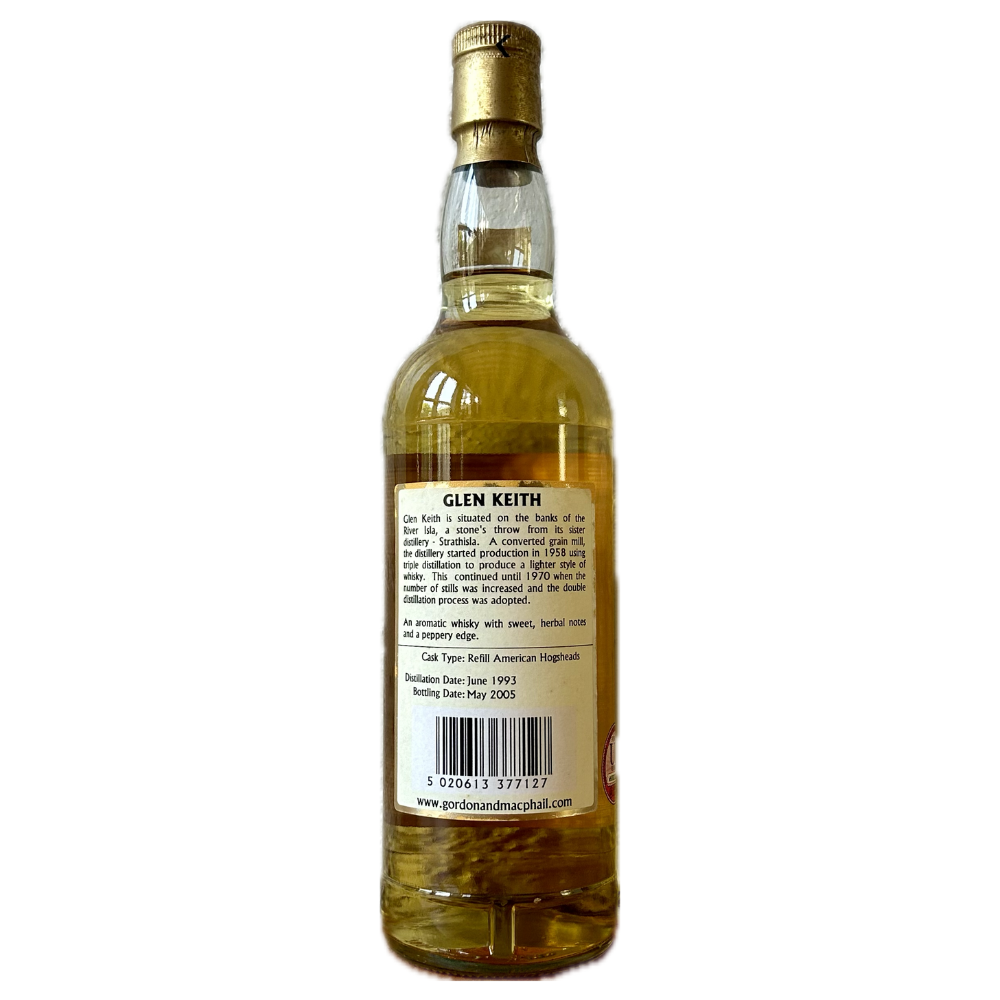 GlenKeith 1993 Gordon MacPhail Whisky Label