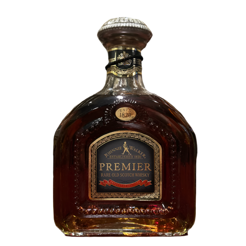 Johnnie Walker Premier Scotch Whisky Bottle on the write background