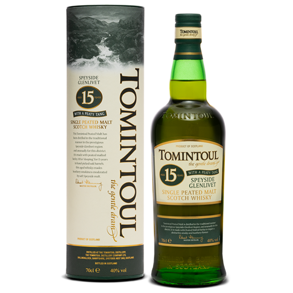 TOMINTOUL 15 YEARS OLD PEATY TANG