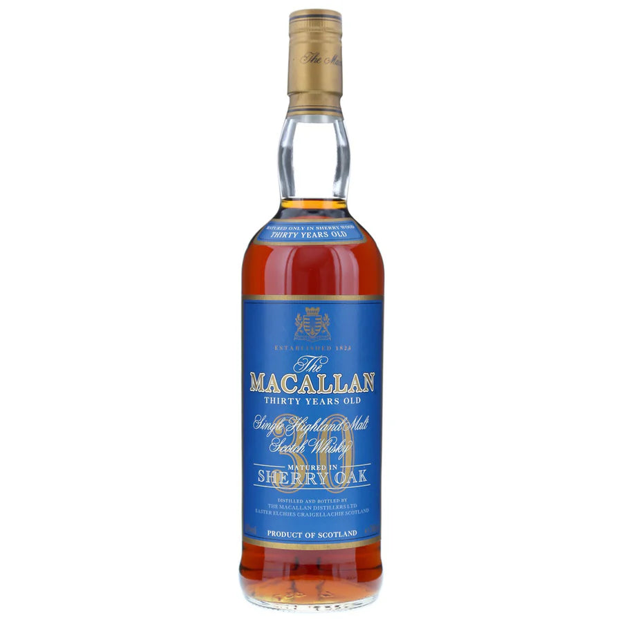 Macallan 30 Year Old Sherry Oak bottle in the white background