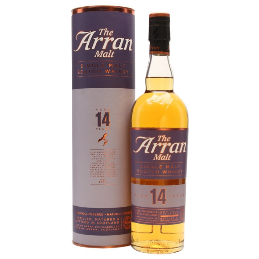 Arran 14 Year Old Single Malt Scotch Whisky bottle and box