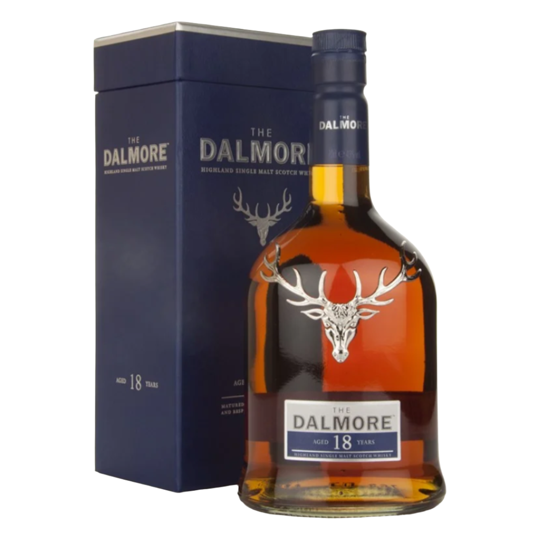 Dalmore 18 Year Old box in the white background