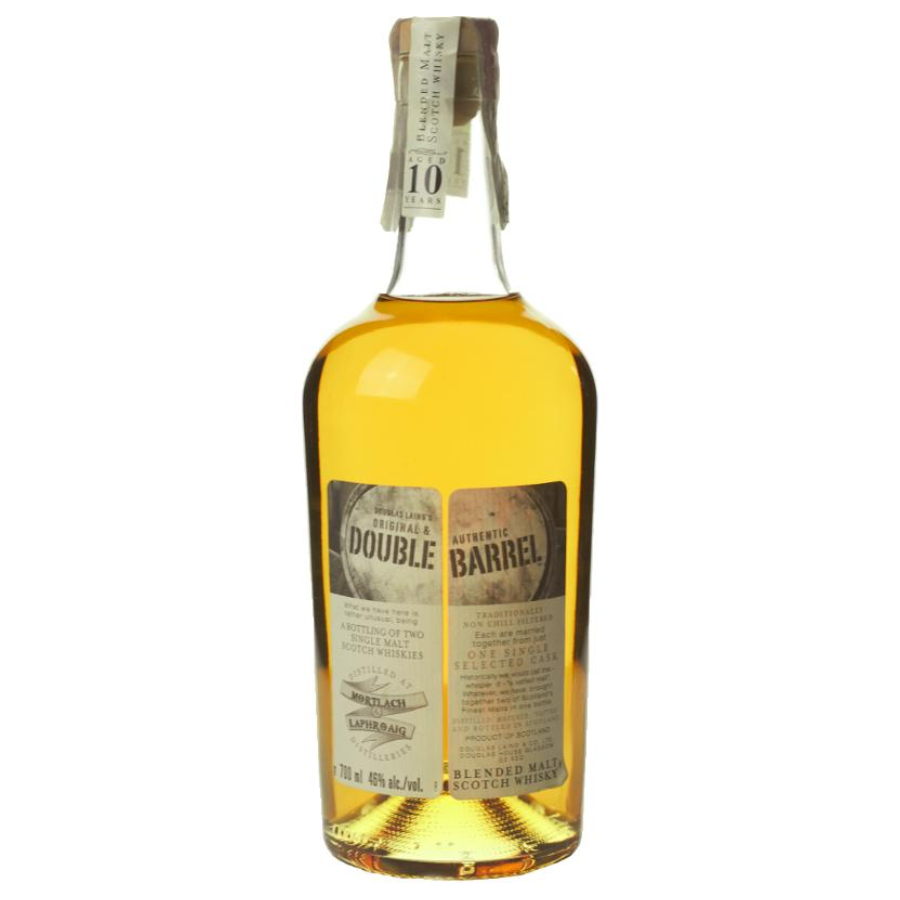 Bottle of Double Barrel Blended Malt Scotch Whisky on a white background