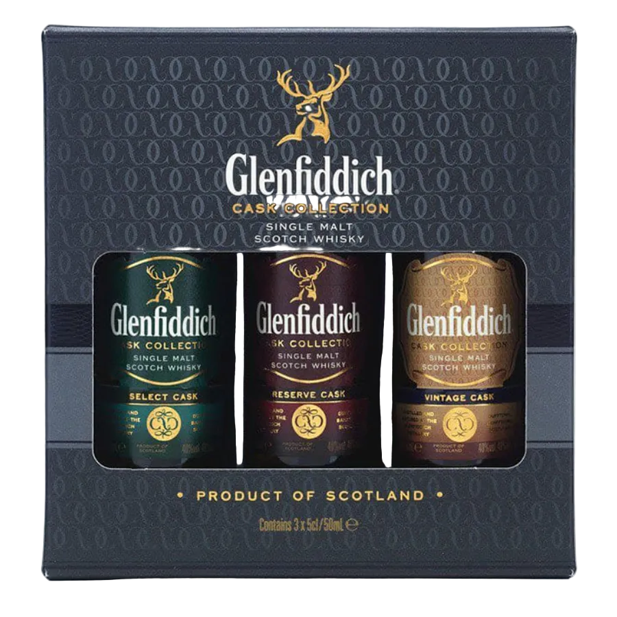 Glenfiddich Cask Collection 3 x 5cl miniature single malt Scotch whisky set