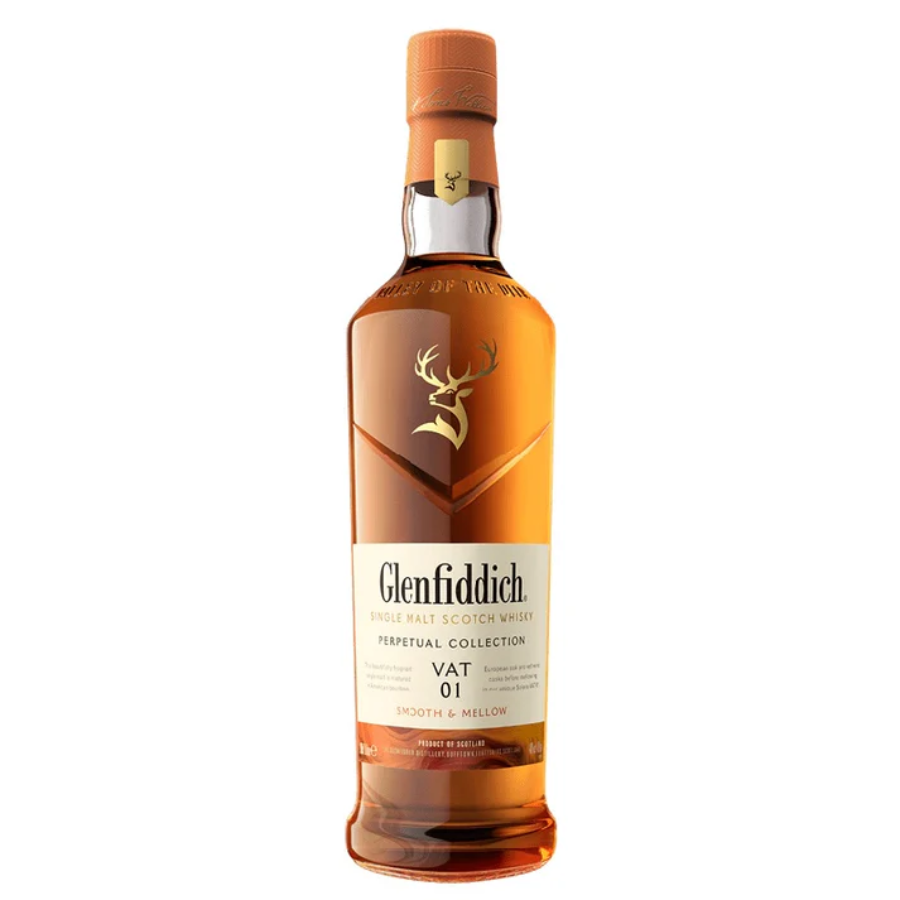 Glenfiddich whiskey bottle on a white background