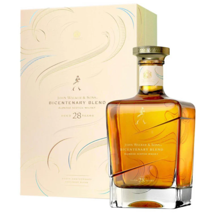 John Walker & Sons Bicentenary Blend 28 Year Old bottle with presentation box