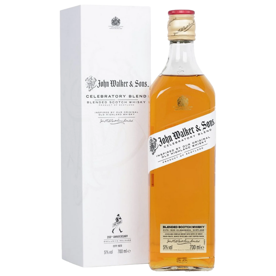 Johnnie Walker Celebratory Blend bottle with box
