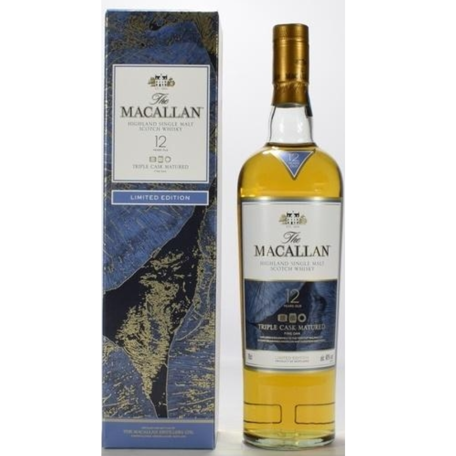 Macallan whisky bottle and box on a white background
