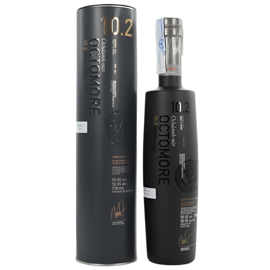 Octomore 10.2 8 Year Old single malt whisky with box