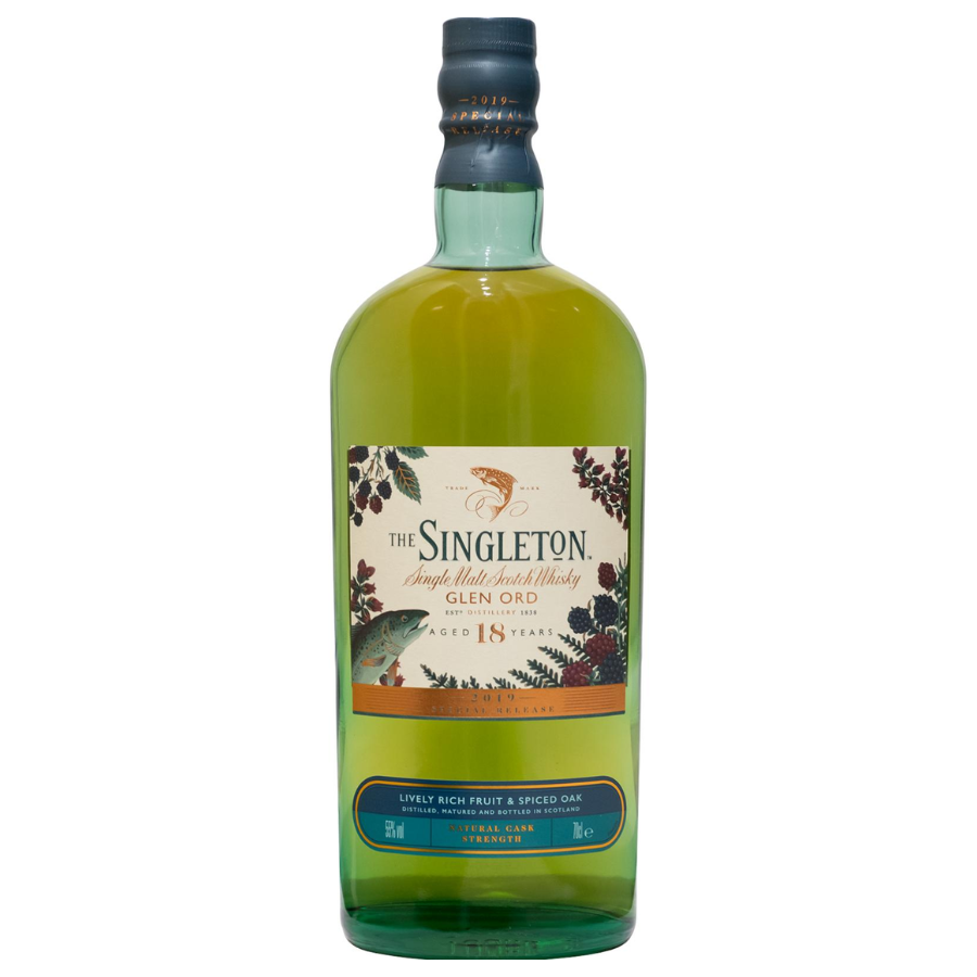 Singleton whisky bottle on a white background