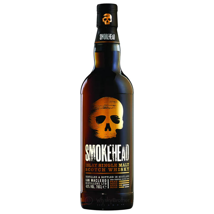 smokehead Scotch whisky on a white background
