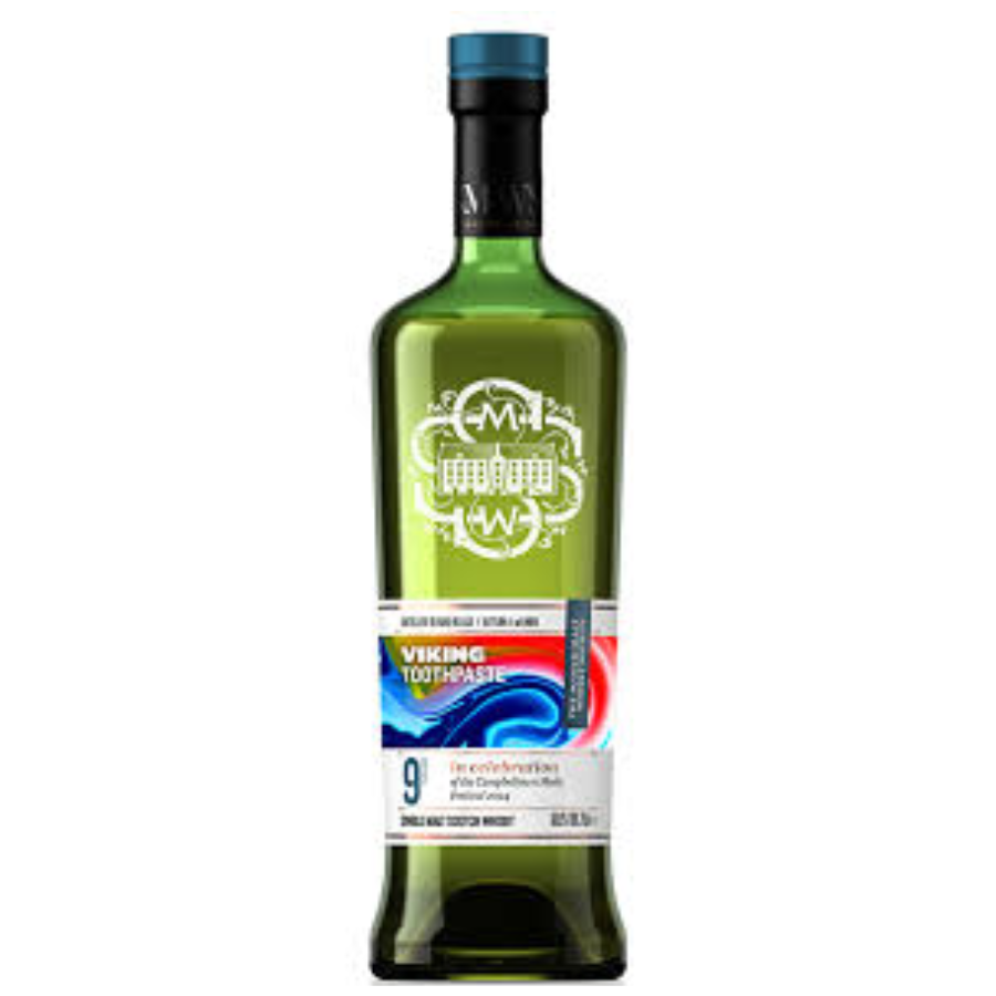 SMWS Viking Toothpaste Whisky Bottle in the white background