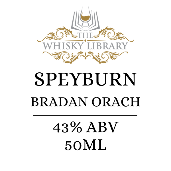 Speyburn Bradan Orach whisky label from The Whisky Library on a white background
