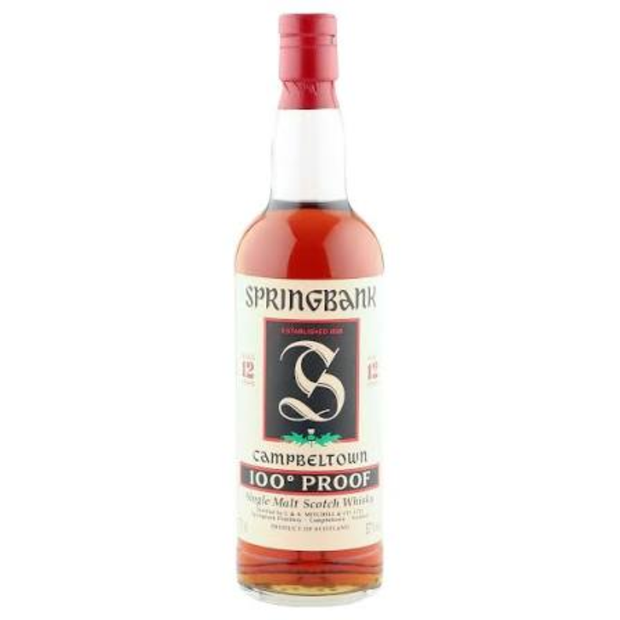 Springbank 12 Year Old Green Thistle 57% ABV vintage whisky bottle