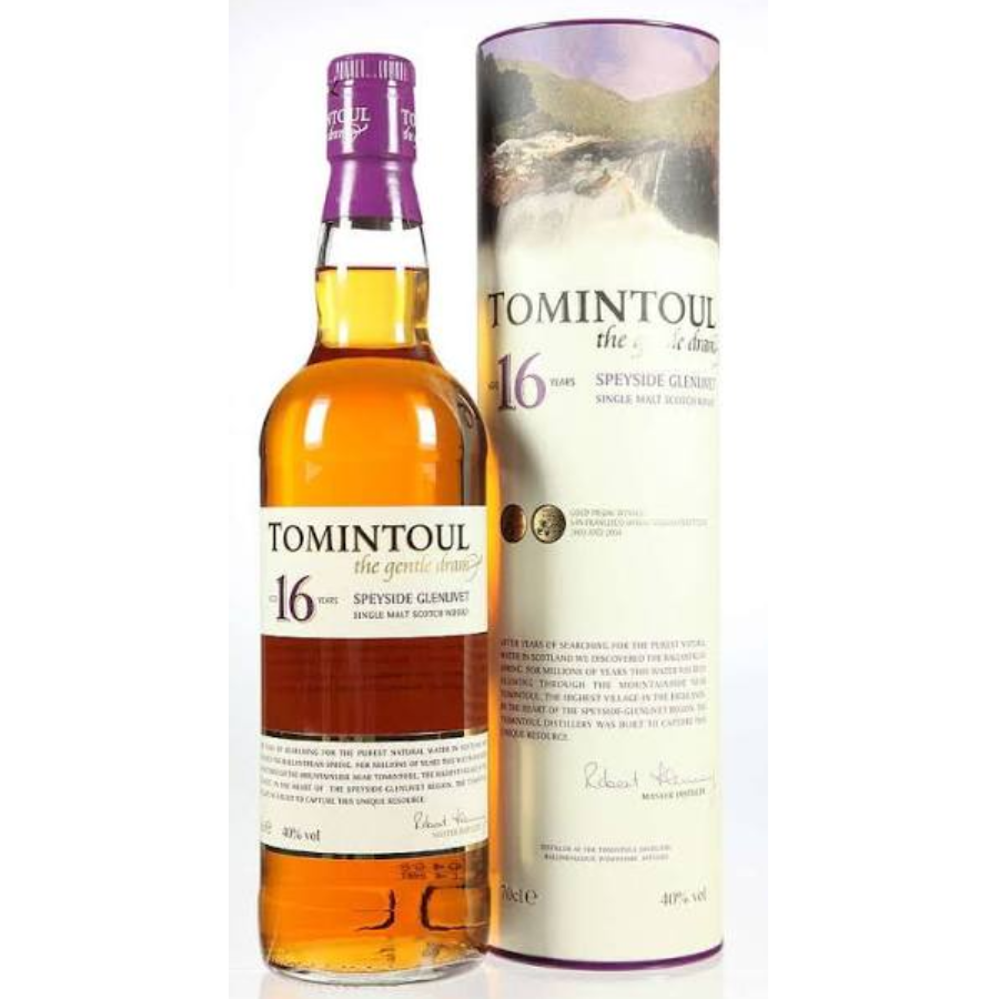 Tomintoul 16 Year Old mid-2000s vintage presentation 750ml 43% ABV with original box