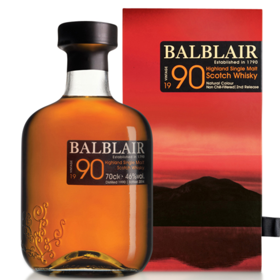 Balblair 1990 whisky box