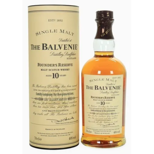 Balvenie 10 Year Old Founder’s Reserve bottle with original box