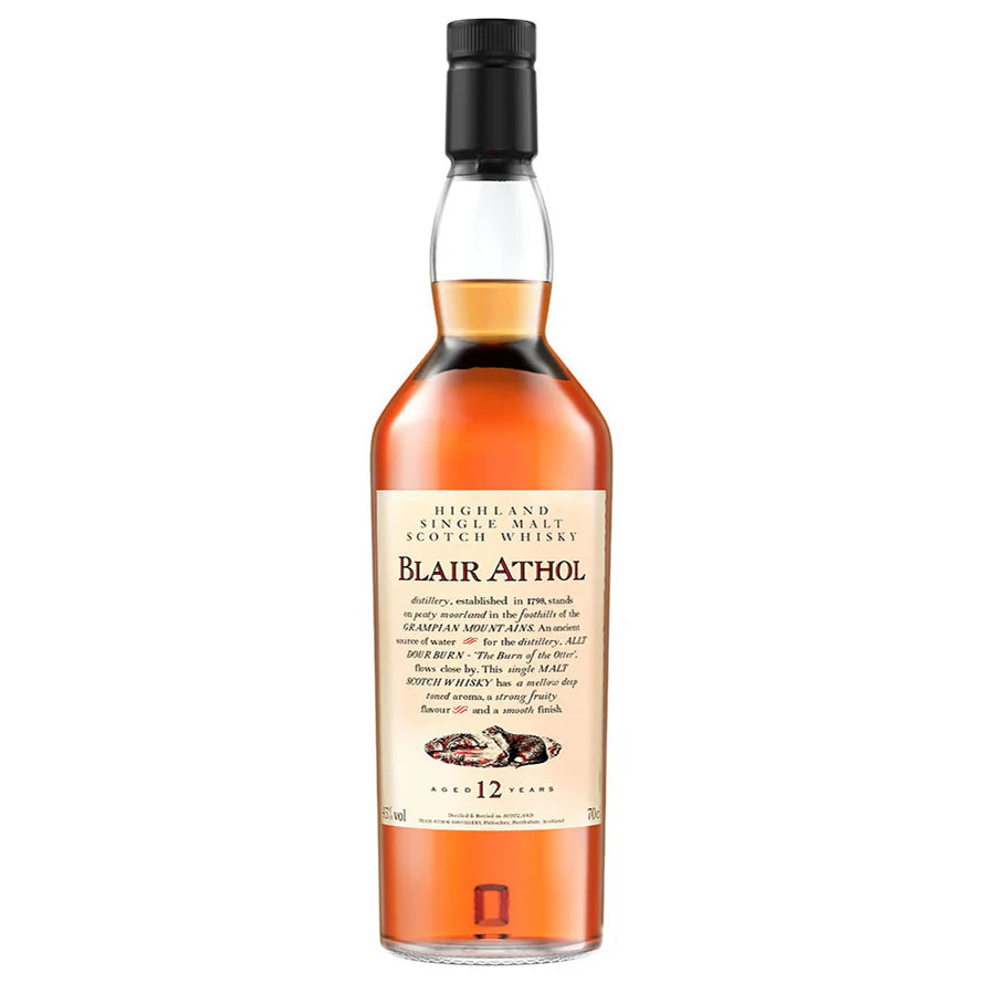 Blair Athol 12 year old bottle in the white background