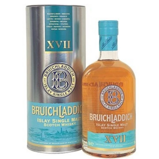 Bruichladdich 17 Old Presentation tube in the white background
