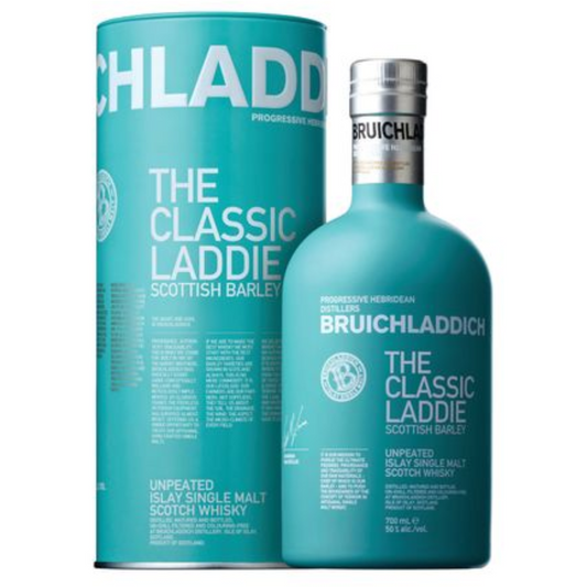 Bruichladdich The Classic Laddie bottle and box on a white background