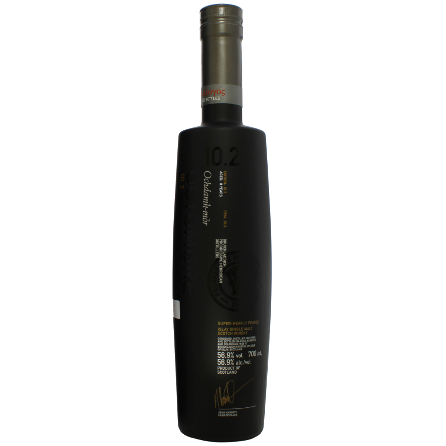 Octomore 10.2 8 Year Old single malt whisky bottle