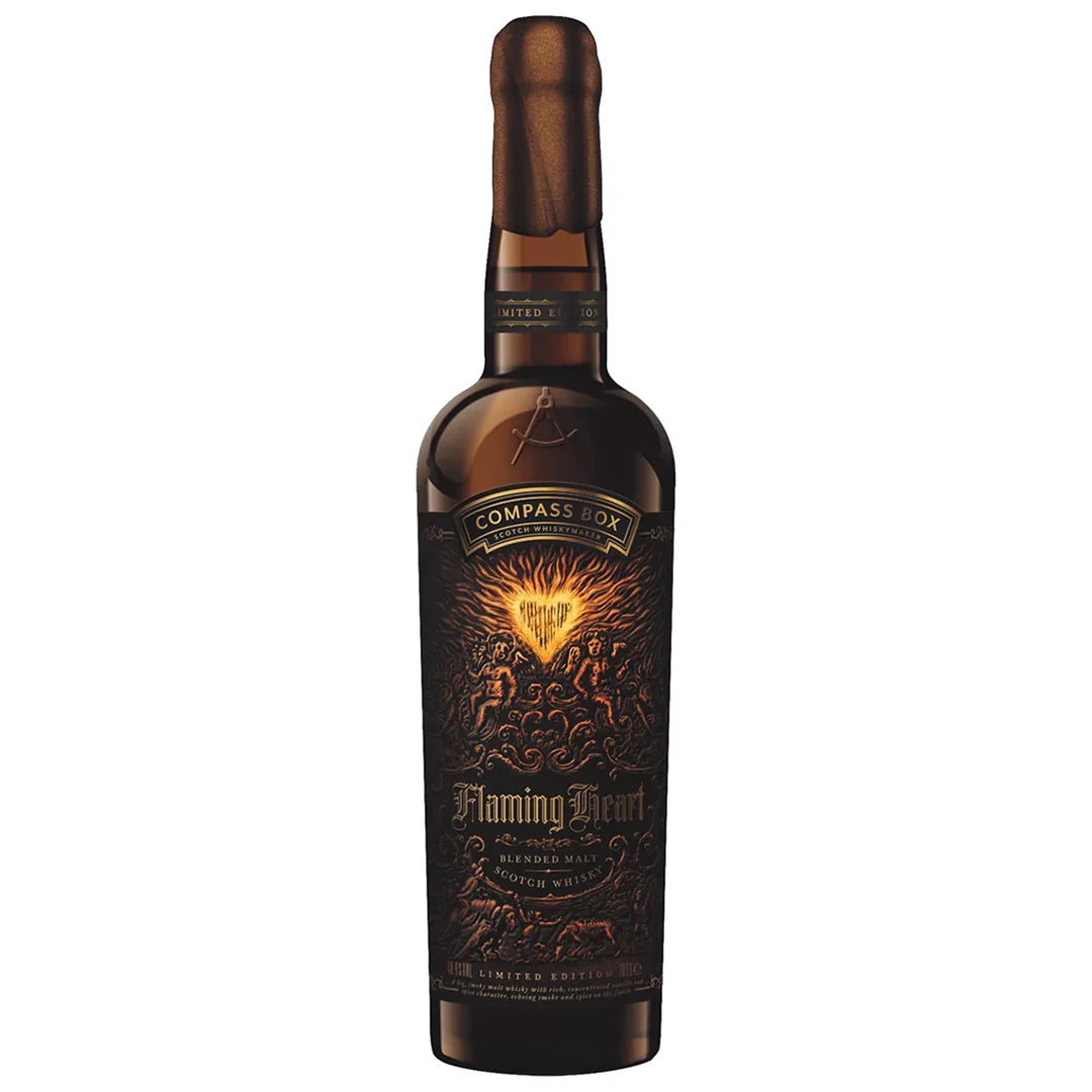 Compass Box Flaming Heart 6th Edition bottle in the white background