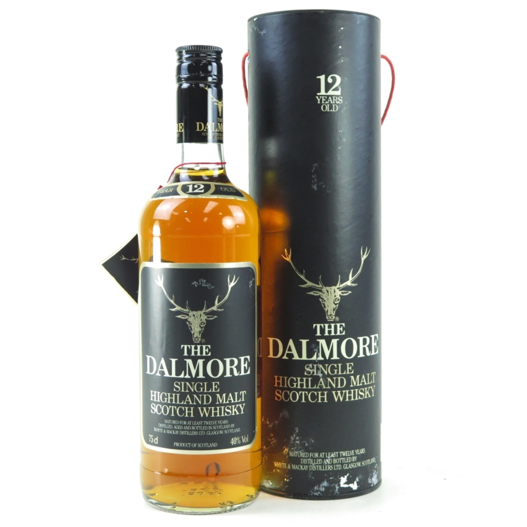 Dalmore 12 1980's box bottle in the white background