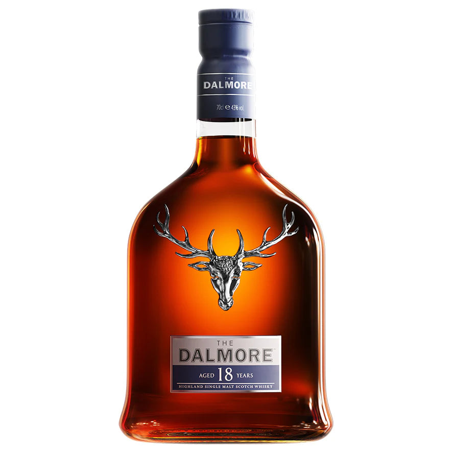 Dalmore 18 Year Old Scotch Whisky Bottle in the white background
