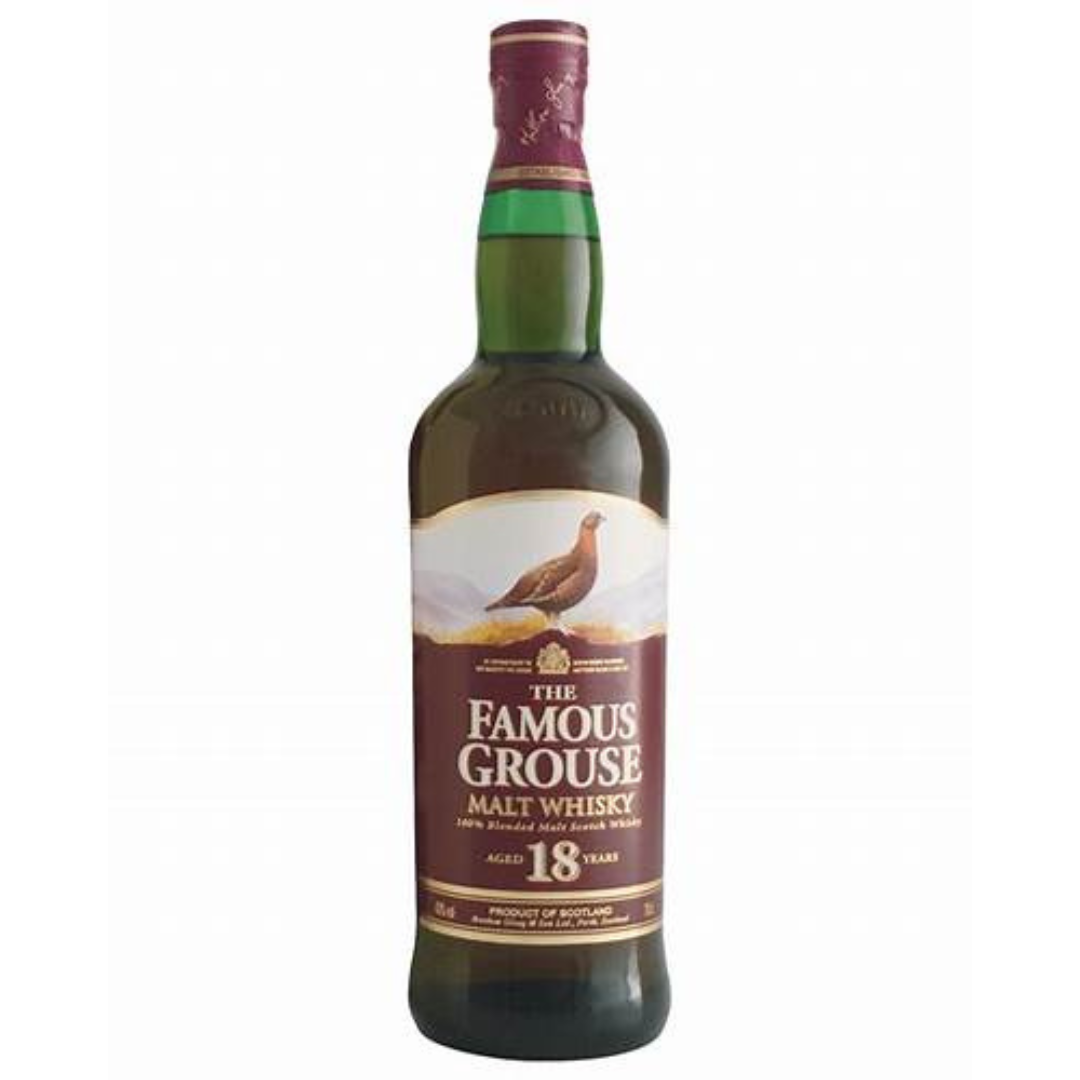 Famous Grouse 18 Year Old Bottle in the white background
