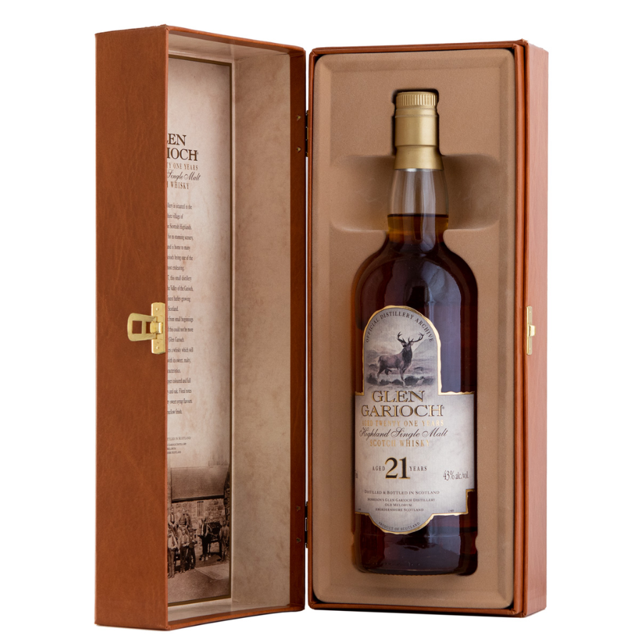 Glen Garioch 21 Year Old bottle with original box from early 2000s inside