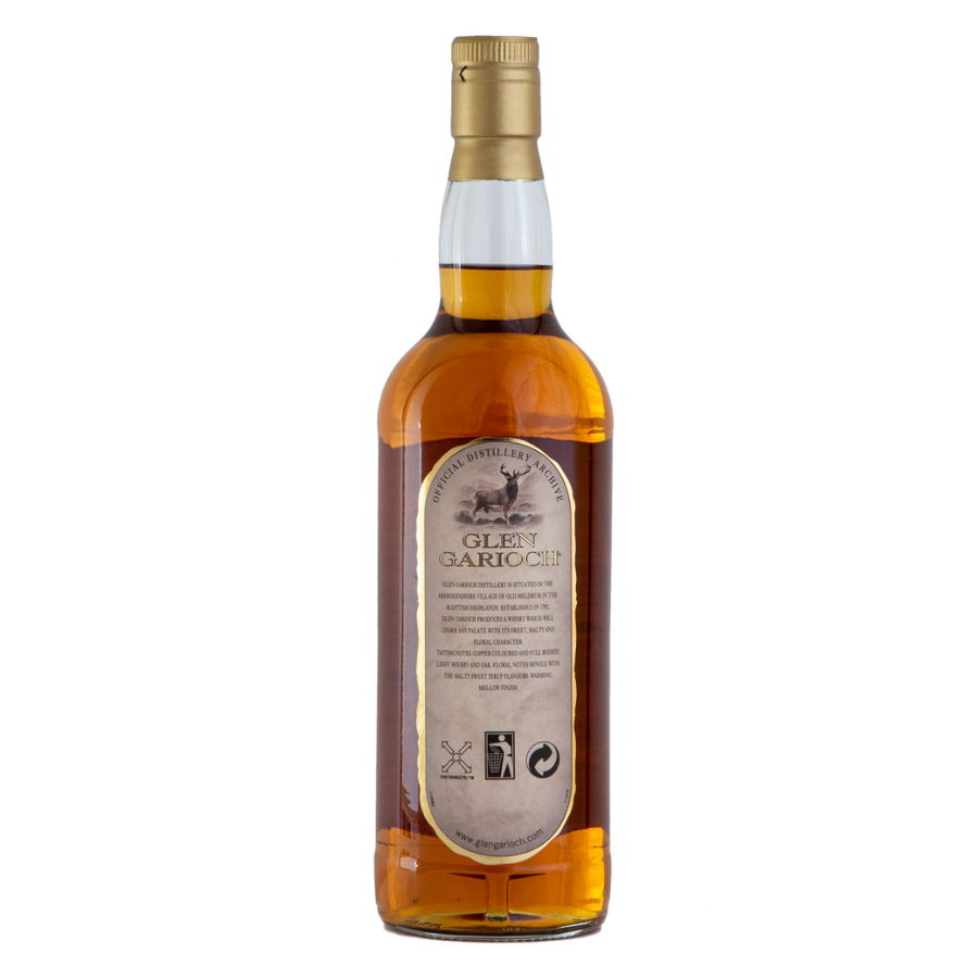 Glen Garioch 21 Year Old single malt whisky bottle, early 2000s release.