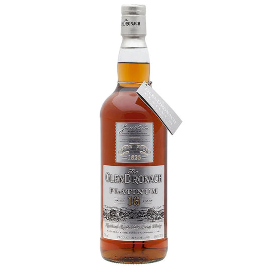 Glendronach 16 Platinum single malt whisky Bottle in the white background