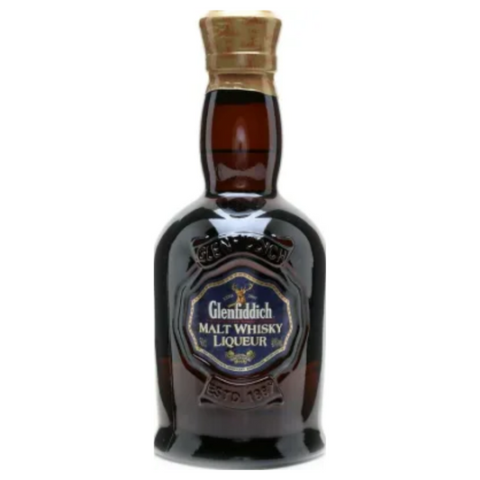 Glenfiddich malt whisky liqueur bottle on a white background