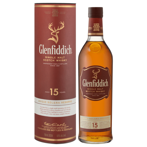 Glenfiddich Solera 15 Year Old Old Presentation 43% Single Malt Whisky ...