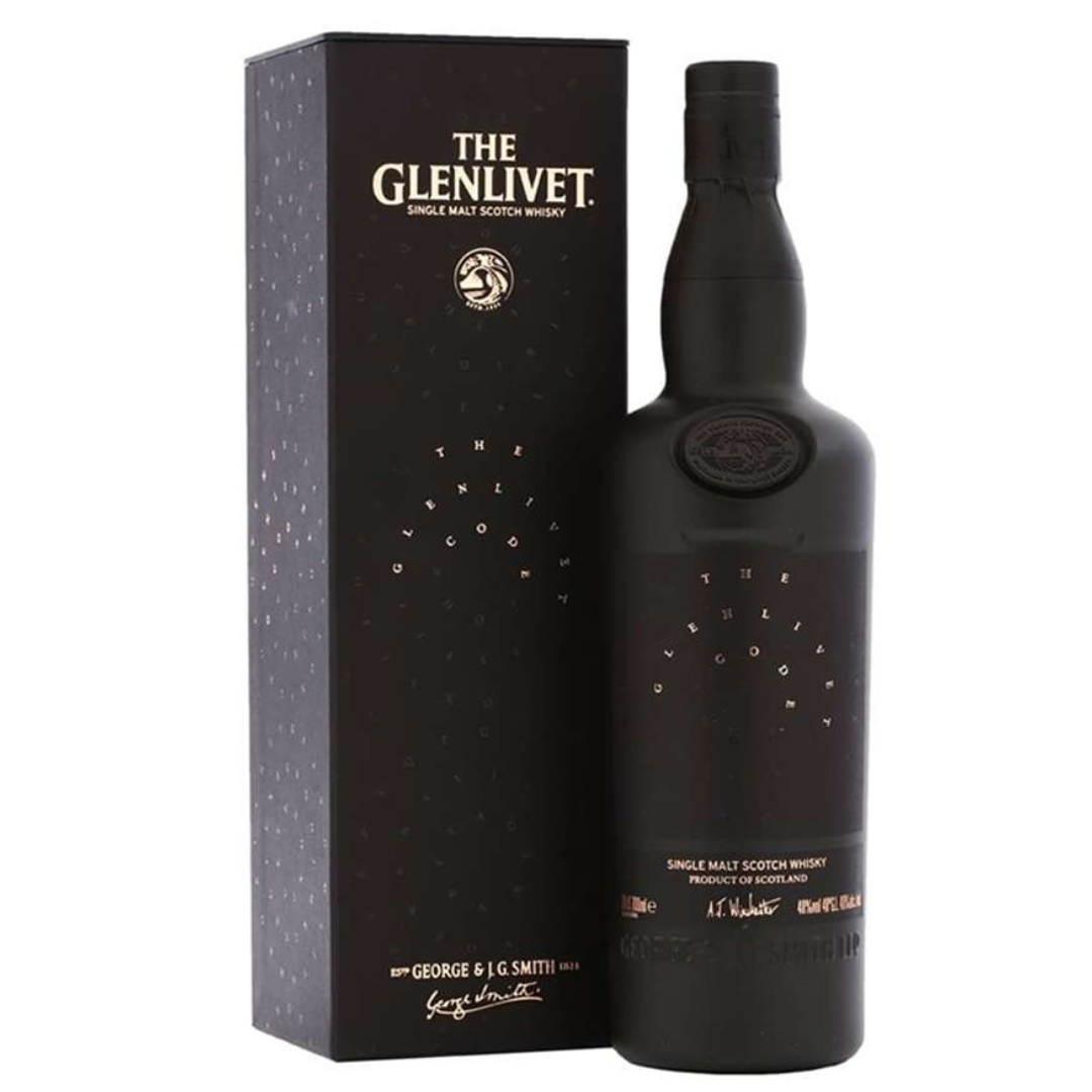 Glenlivet Code Scotch Whisky box and bottle in the white background 