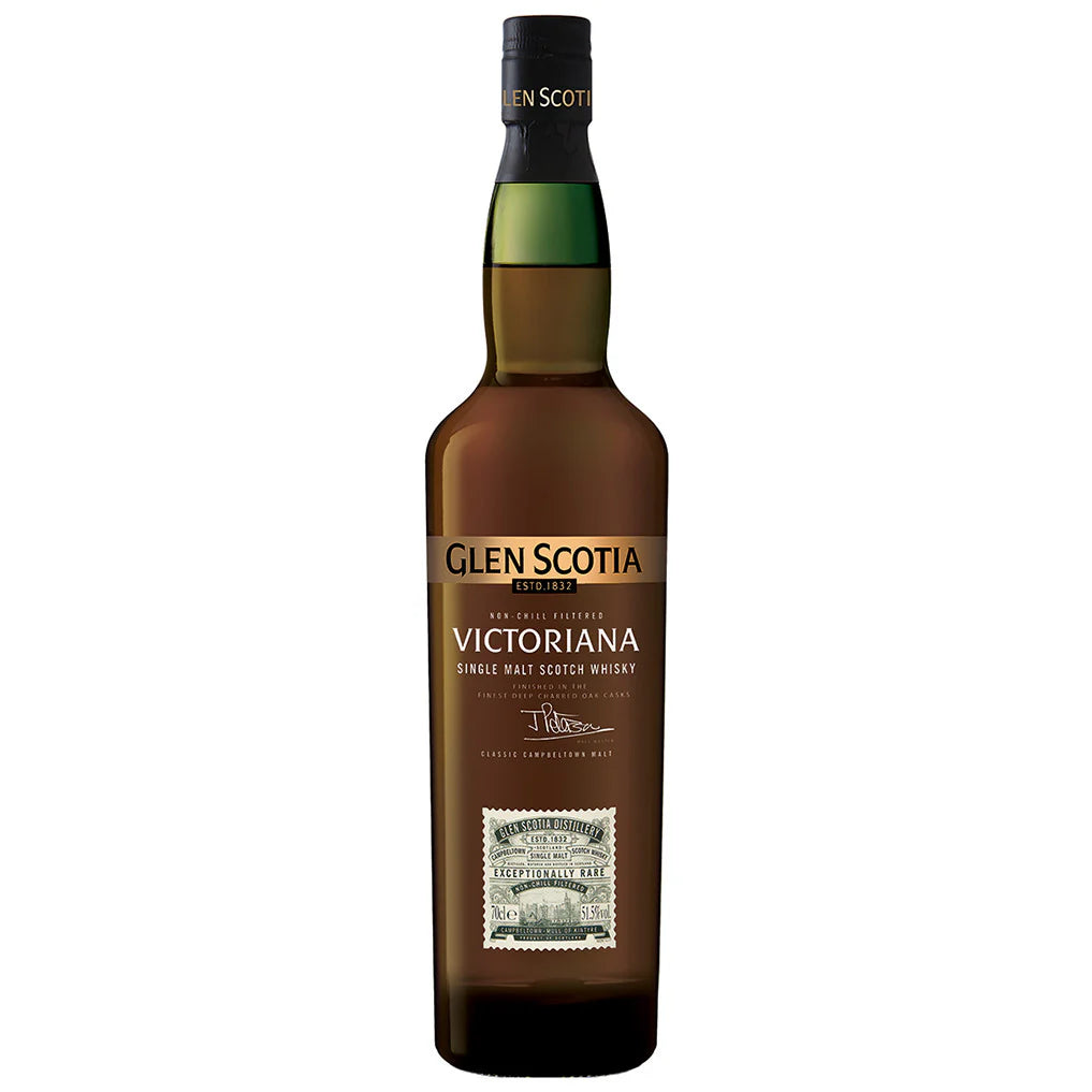 Glenscotia Victoriana Scotch Whisky bottle in the white background.
