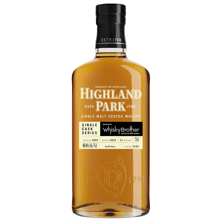 Highland Park 13 2003 Bottle on a white background