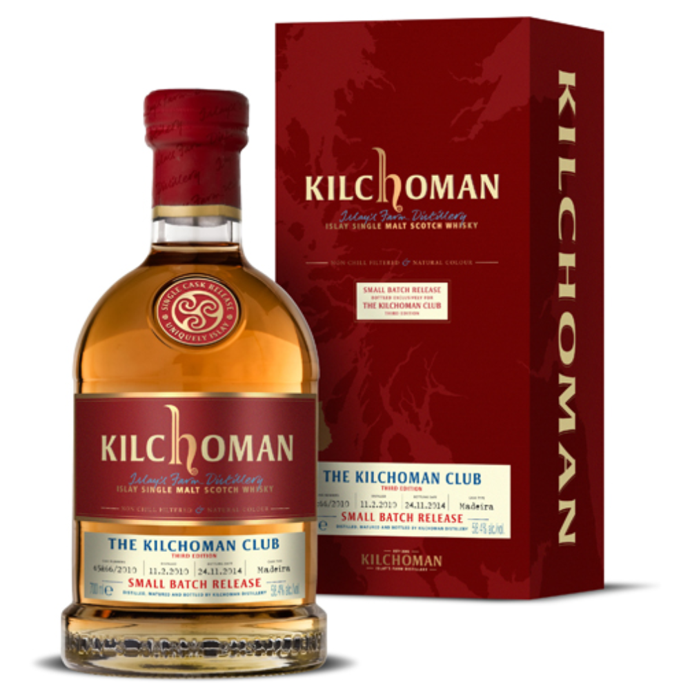 Kilchoman Club Release 3rd Edition 2014 Scotch Whisky Bottle witha box
