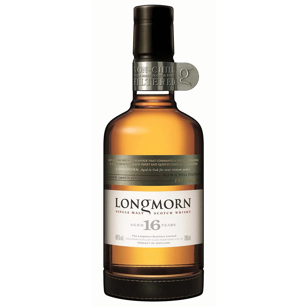 Longmorn 16 year old bottle in the white background.