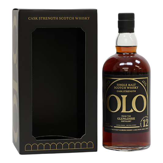 Glenlossie 12 Year Old whisky bottle and OLO box

