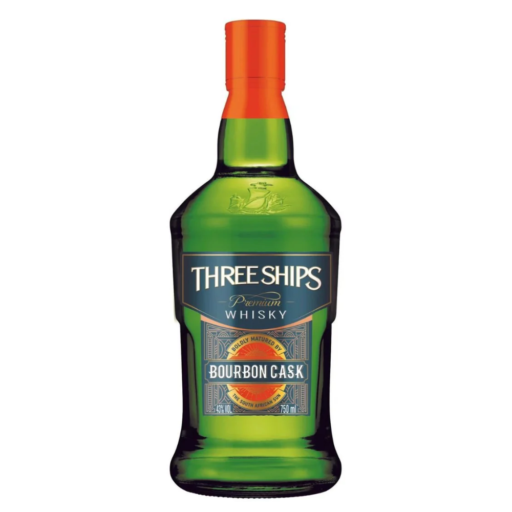 Three Ships Bourbon Cask Bottle on a white background