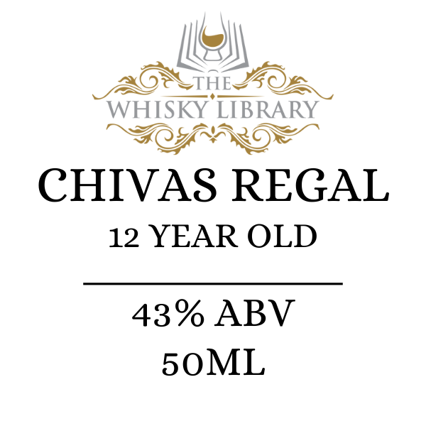 Chivas Regal 12 Year Old whisky label from The Whisky Library on a white background