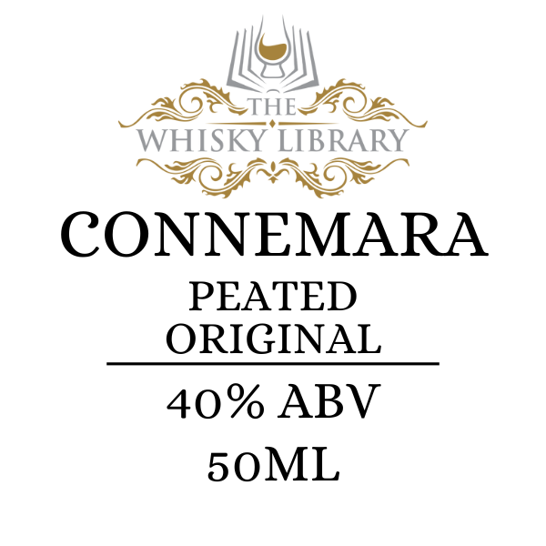 Whisky label for Connemara Peated Original from The Whisky Library on a white background