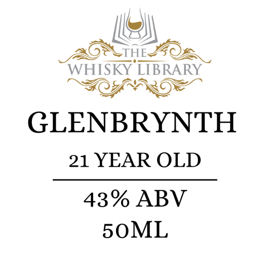 Glenbrynth whisky label from The Whisky Library on a white background