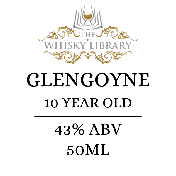 Glengoyne whisky label with branding on a white background