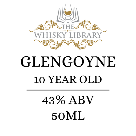 Glengoyne whisky label with branding on a white background