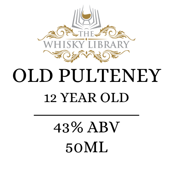 Old Pulteney 12 Year Old whisky label with branding on a white background
