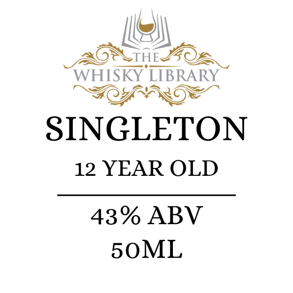 Singleton whisky label from The Whisky Library on a white background